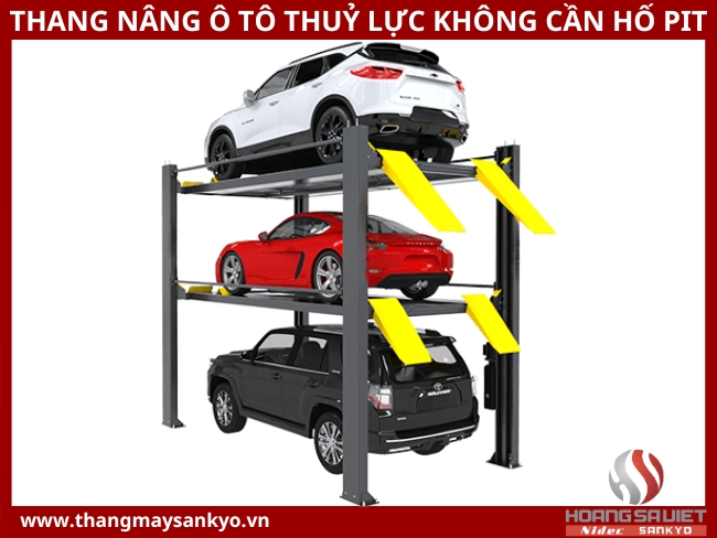 Thông số kỹ thuật thang máy nâng ô tô thuỷ lực không cần hố pit