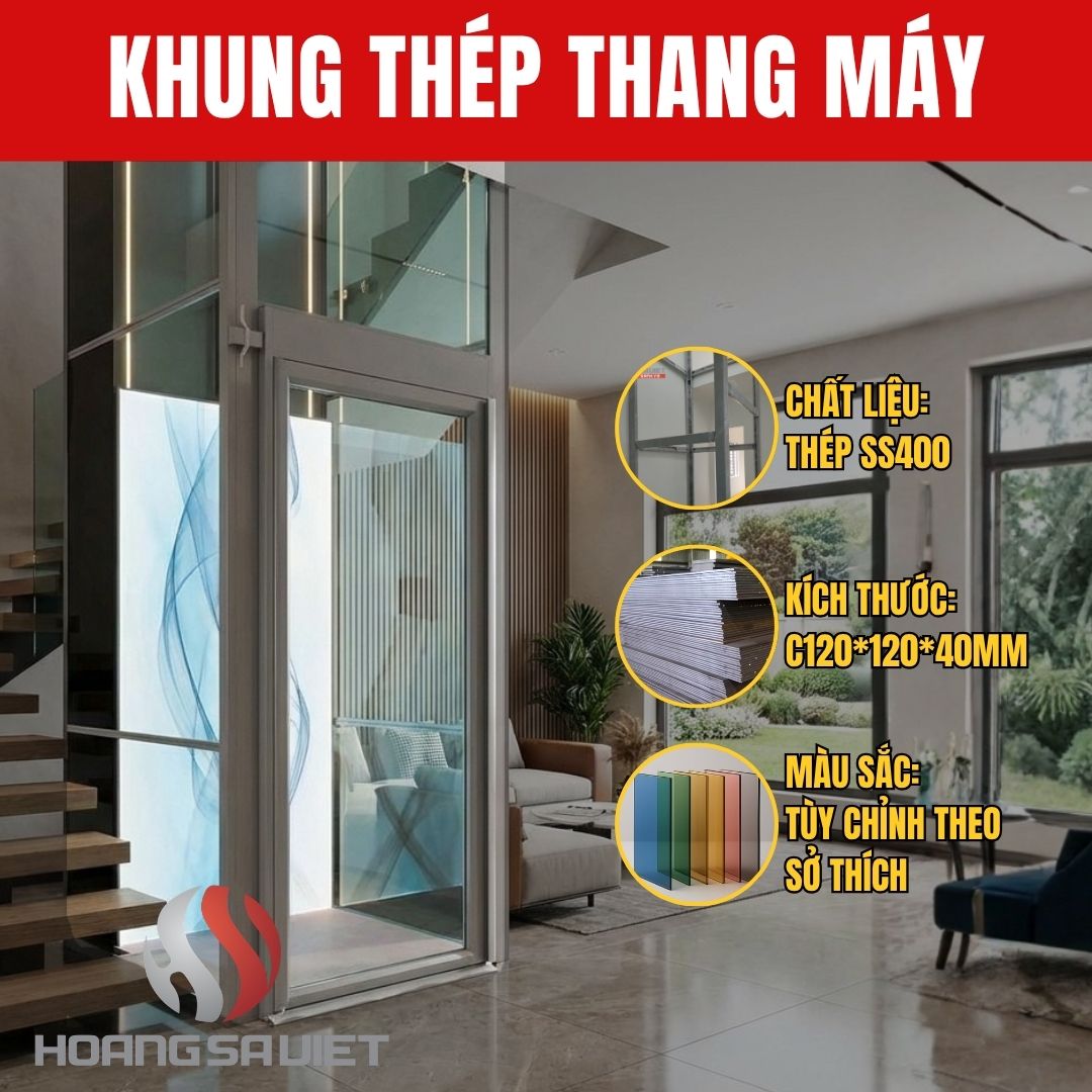 Khung Thép Thang Máy Kính Khung Thép Thang Máy Kính